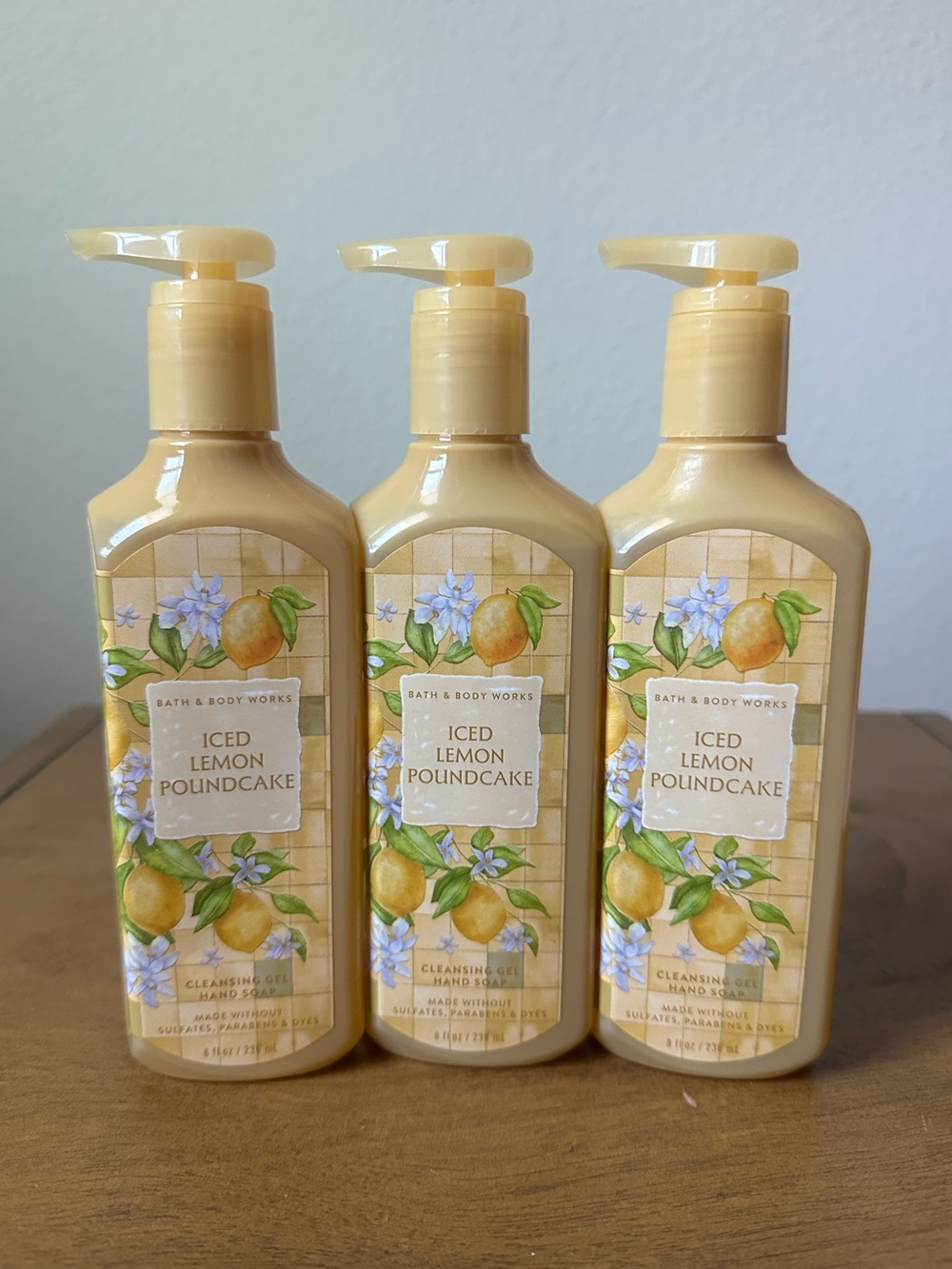 X3 Bath & Body Works Iced Lemon Poundcake Hand Soaps NEW